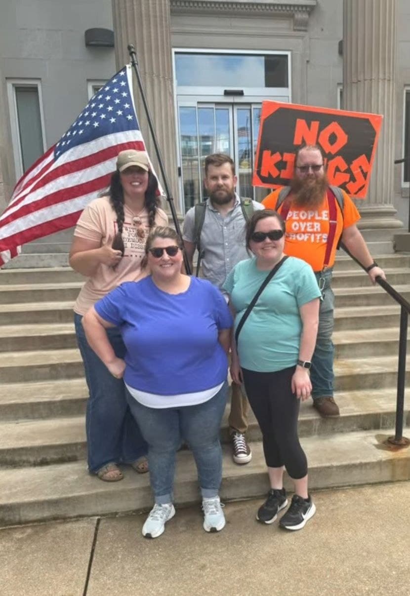Community rally on courthouse steps